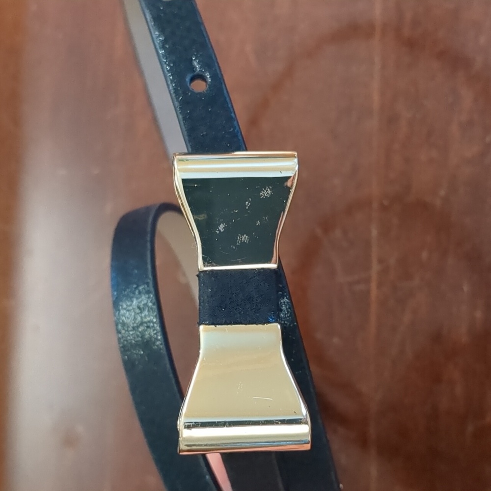 DKNY Black and Gold Bow Belt - Picture 2 of 4